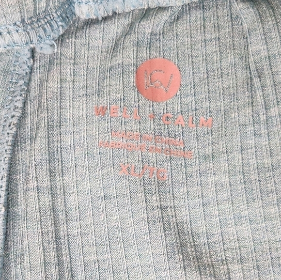 NWOT Well+Calm Lightweight Ribbed Knit Joggers Blue/Green XL - Picture 3 of 10